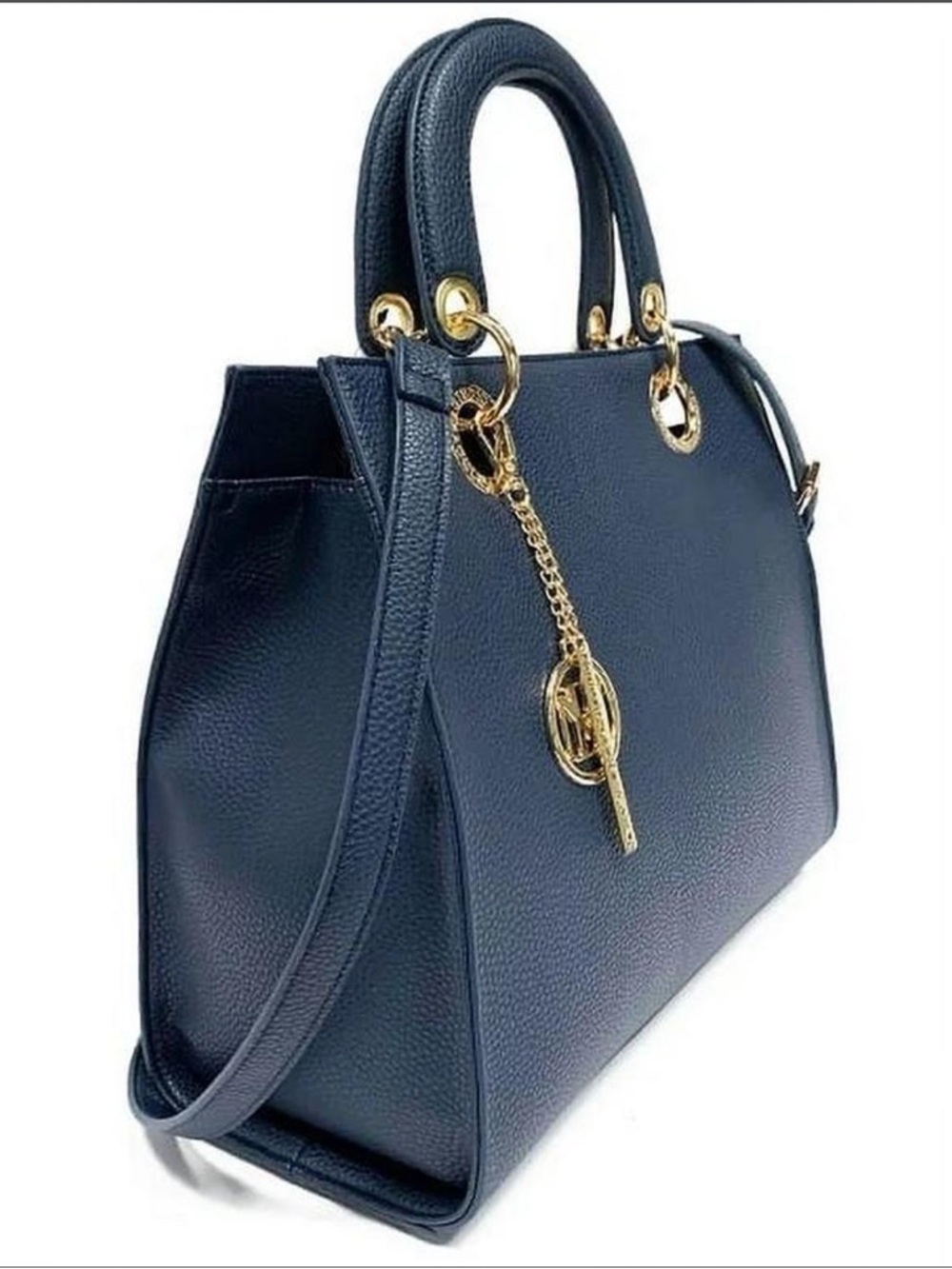 NWT Studio Badgley Mischka Navy Vegan Leather Tote Crossbody Bag